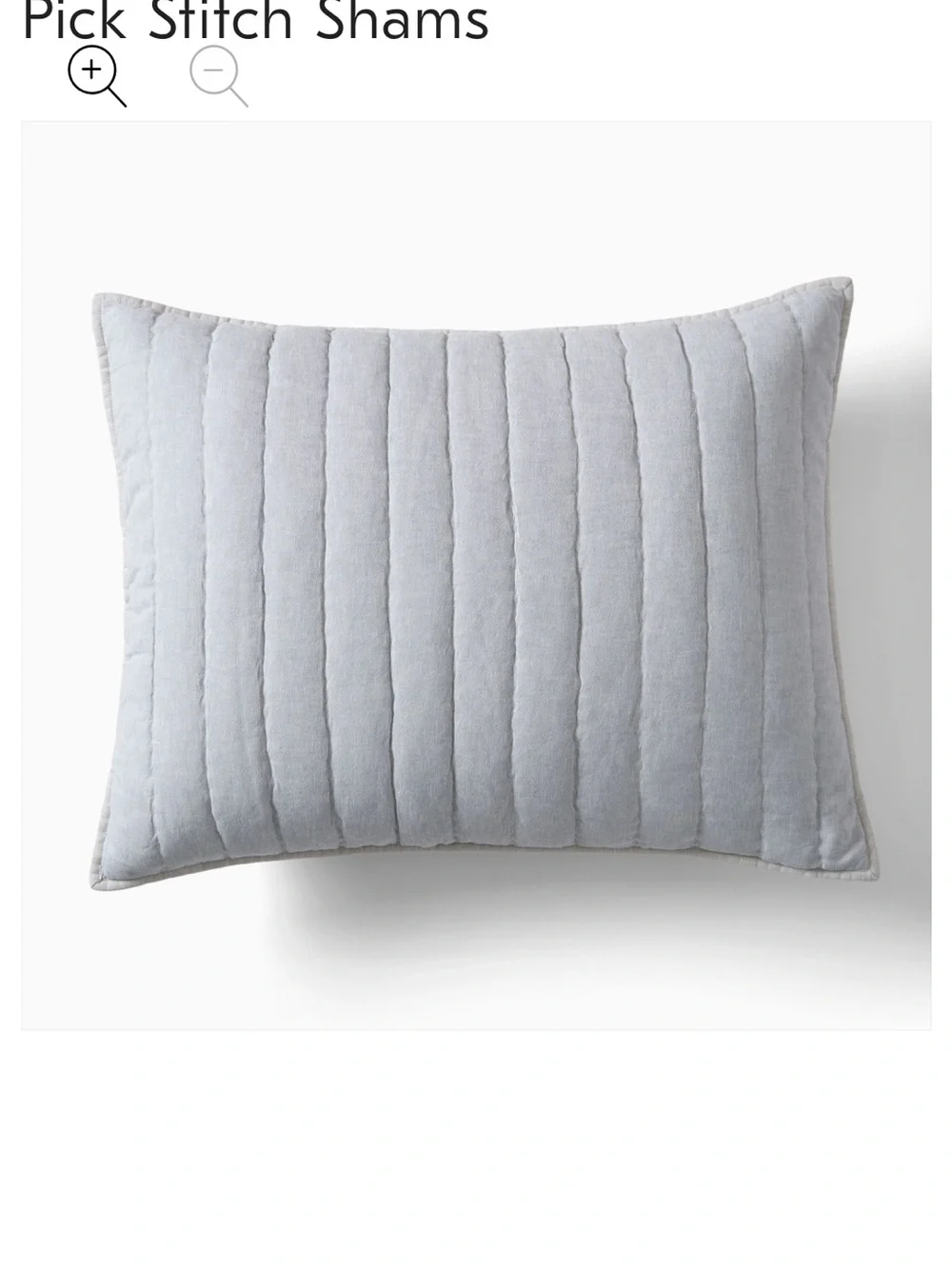 2 West Elm European Flax Linen and Cotton Pick Stitch Arctic Blue King Shams (2)